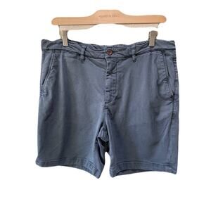 Faherty Mens Coastline Chino Shorts Stretch Blue 8 inch Inseam Size 35